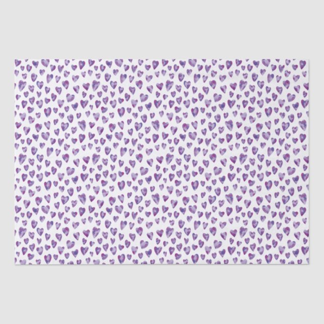 Seda Papel para tecidos de coração púrpura (Frente )