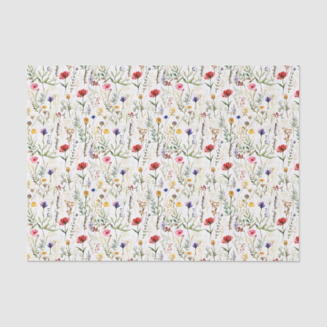 Seda Papel para tecidos de Design de flor selvagem (Frente )