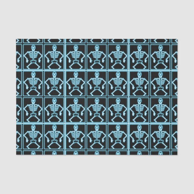 Seda Papel para tecidos de esqueleto azul elétrico (Frente )