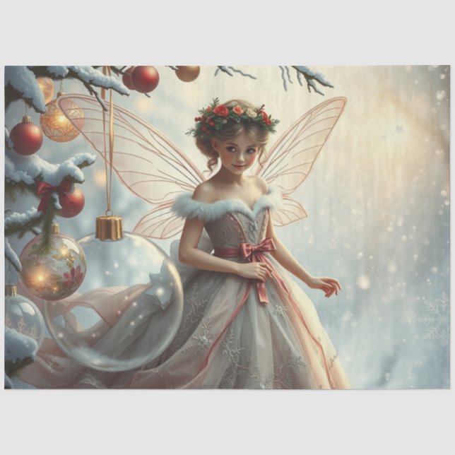Seda Papel para tecidos de fada de Natal (Frente )