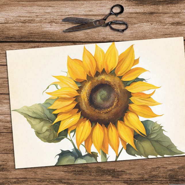 Seda Papel para tecidos de girassol de grande dimensão  (🌻 Craft with Radiance: Sunflower Decoupage Tissue Paper! 🎨)