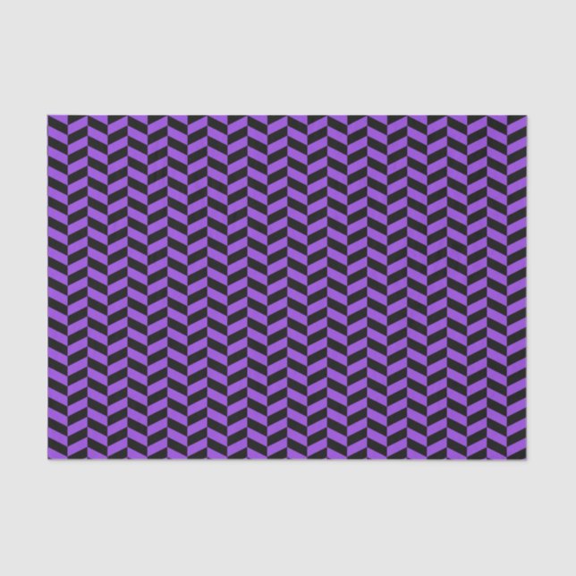 Seda Papel para tecidos de Herringbone preto e roxo (Frente )