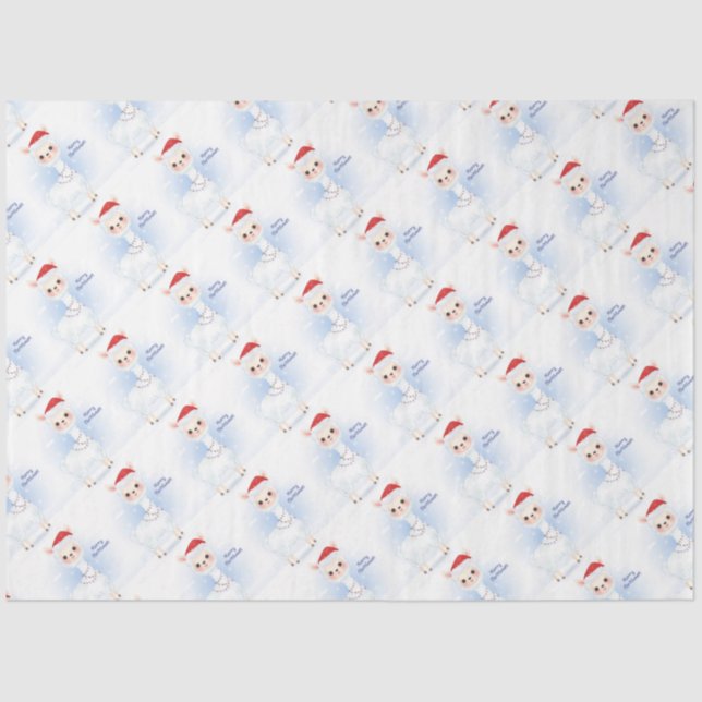 Seda Papel para Tecidos de Llamas de Natal (Frente )