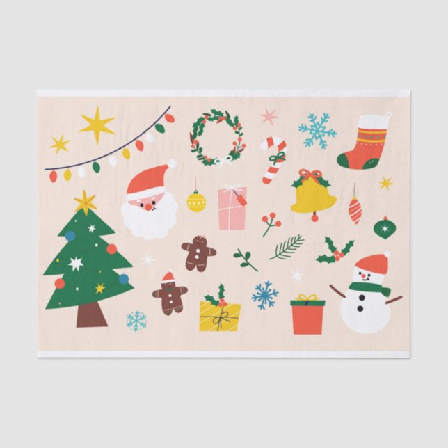 Seda Papel para tecidos de Natal (Frente )