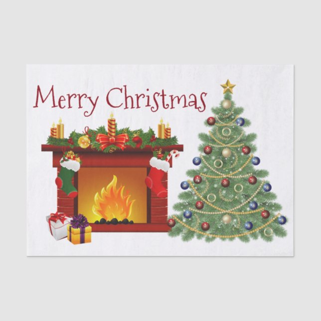Seda Papel para tecidos de Natal/Árvore de Natal (Frente )