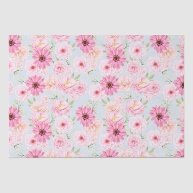 Seda Papel para tecidos de padrão floral (Frente )