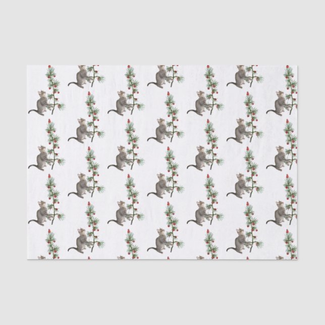 Seda Papel para tecidos de pássaros vermelhos da árvore (Frente )