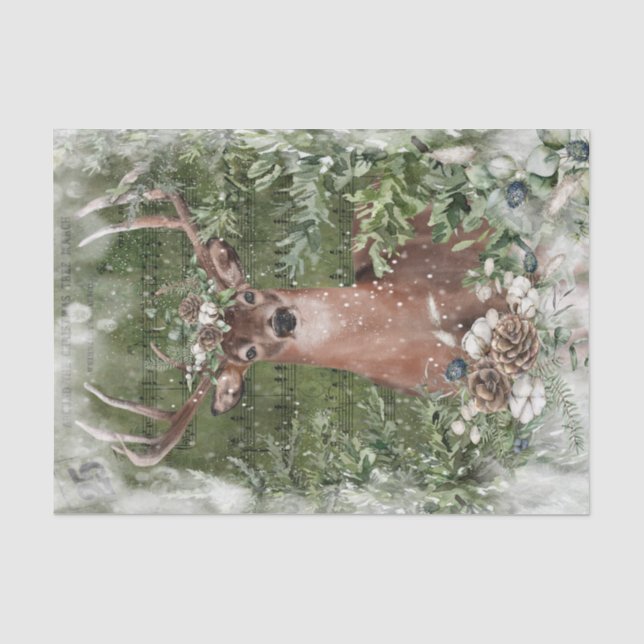 Seda Papel para tecidos de veado de inverno (Frente )