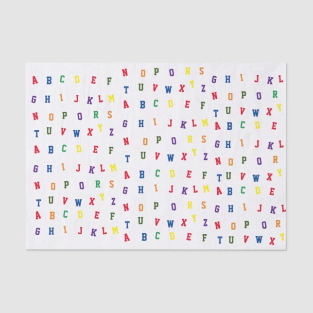 Seda Papel para tecidos do Chá de fraldas ABC (Frente )