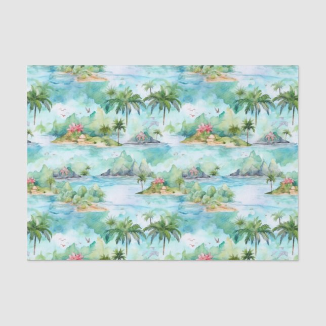 Seda Papel para tecidos no verão de Palm (Frente )