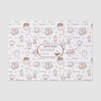 Seda Papel Personalizado de Padrão de Café Moderno
