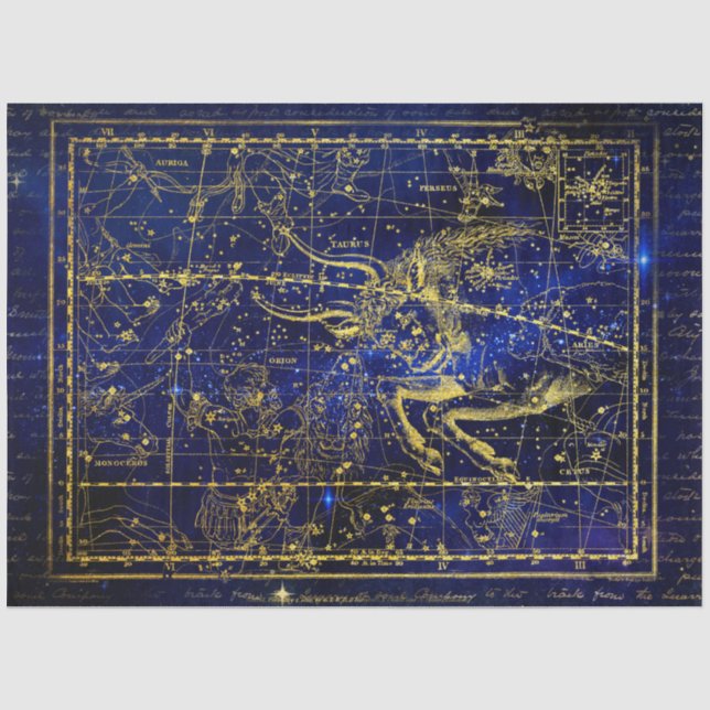 Seda Papel tecelular da constelação de taurus (Frente )