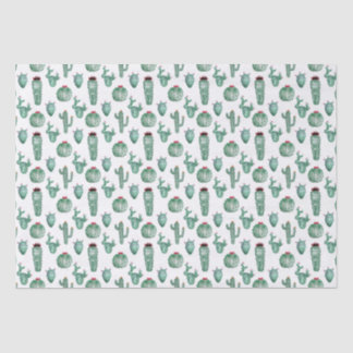 Seda Papel Tecido Cactus Design, Design de Aquarela