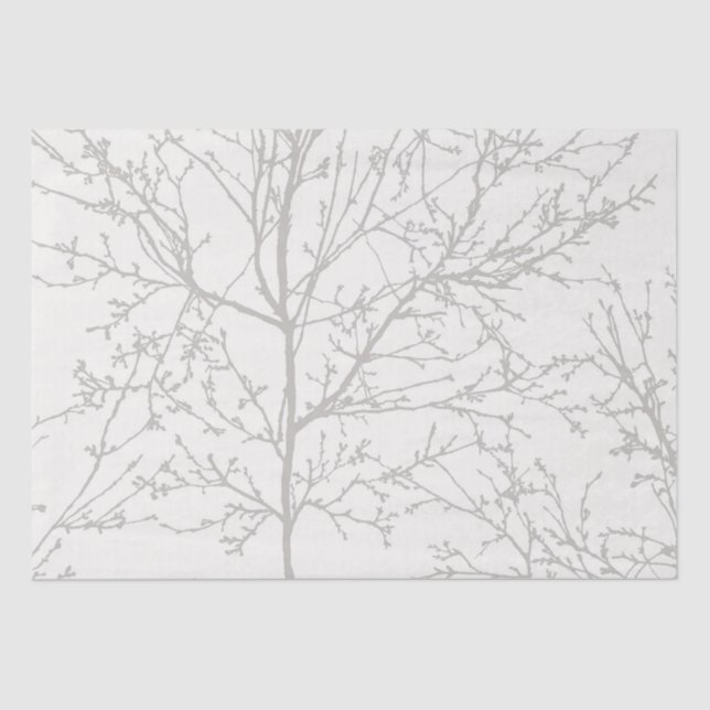 Seda Papel Tecido com Design de Galhos de Árvore Modern (Frente )
