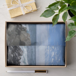 Seda Papel Tecido com Foto de Paisagem Oceânica Indonés