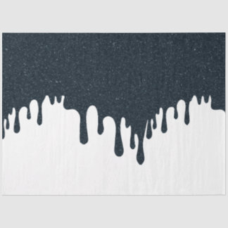 Seda Papel Tecido com Gotejamento de Tinta Noir – Perso