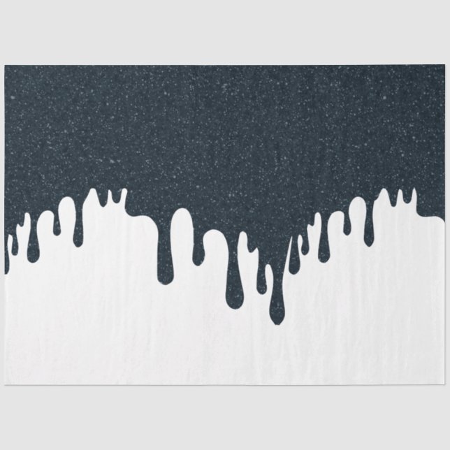 Seda Papel Tecido com Gotejamento de Tinta Noir – Perso (Frente )