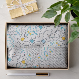 Seda Papel Tecido com Padrão de Labirinto Floral Japonê