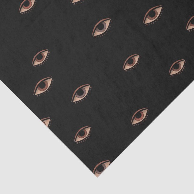 Seda Papel Tecido com Padrão de Olho Escuro (Detalhes)