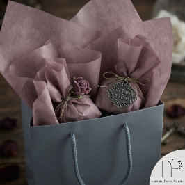 Seda Papel Tecido com Padrão Fleur de Lis Rosa Empoeira