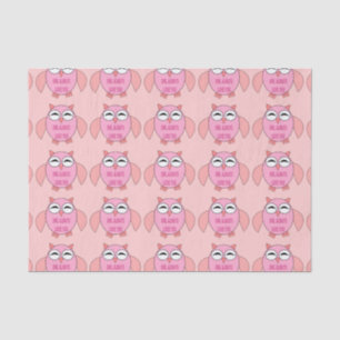 Seda Papel Tecido Coruja de Mensagens de Amor