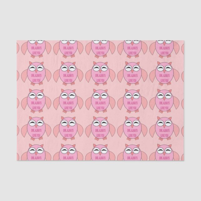 Seda Papel Tecido Coruja de Mensagens de Amor (Frente )