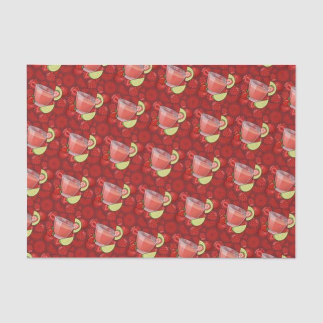 Seda Papel Tecido Daiquiri De Morango (Frente )