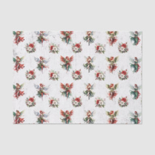 Seda Papel Tecido das Faiarias e Poinsettias de Natal