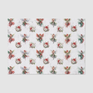 Seda Papel Tecido das Faiarias e Poinsettias de Natal