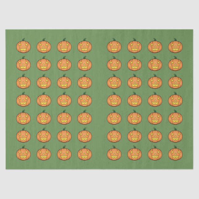 Seda Papel Tecido de Abóbora de Halloween (Frente )
