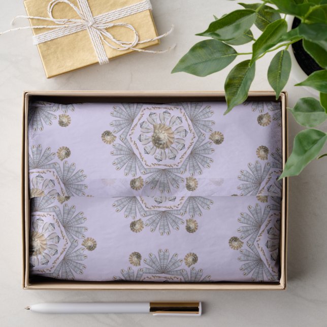 Seda Papel Tecido de Arte de Conchas de Lavanda (Presente)
