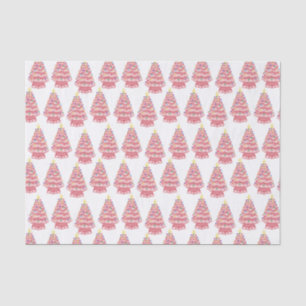 Seda Papel Tecido de Árvores Xmas Cerâmicas Rosa