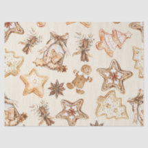 Papel Tecido de Biscoito de Natal