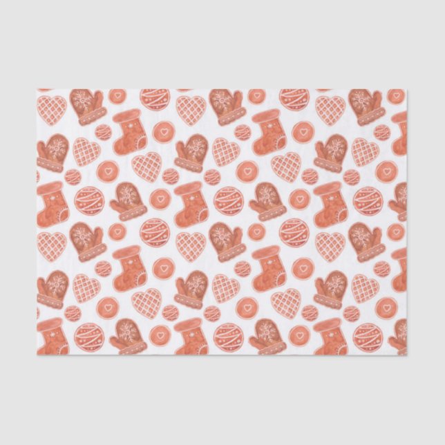 Seda Papel Tecido de Biscoitos de Natal (Frente )