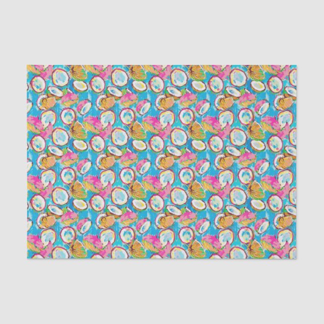 Seda Papel Tecido de Coco Tropical de Verão (Frente )