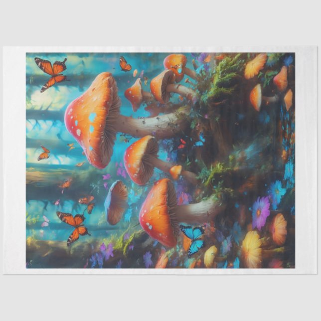 Seda Papel Tecido de Cogumelo (Frente )