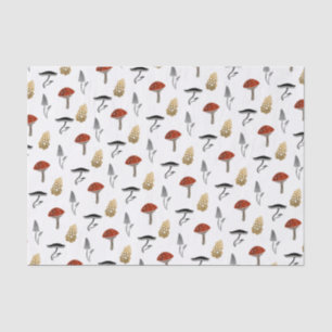 Seda Papel Tecido de Colheita de Cogumelos - Branco