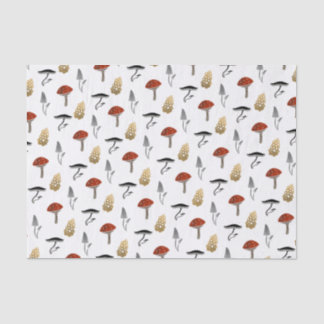 Seda Papel Tecido de Colheita de Cogumelos - Branco