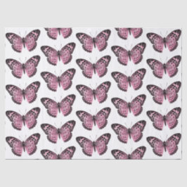 Seda Papel Tecido de Decodificação de Borboletas Rosa e