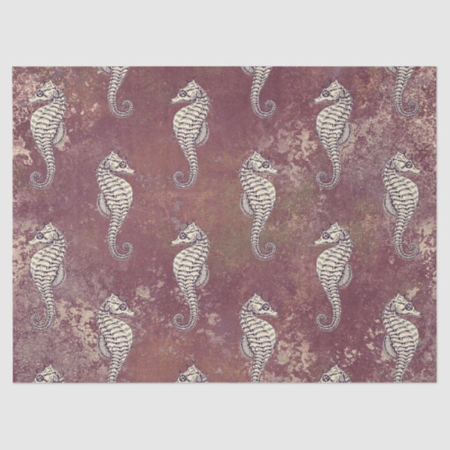 Seda Papel Tecido de Decoupage Branca com Sea (Frente )