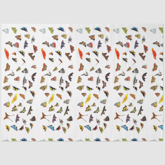 Seda Papel Tecido de Decoupage da Coleção de Borboletas (Frente )