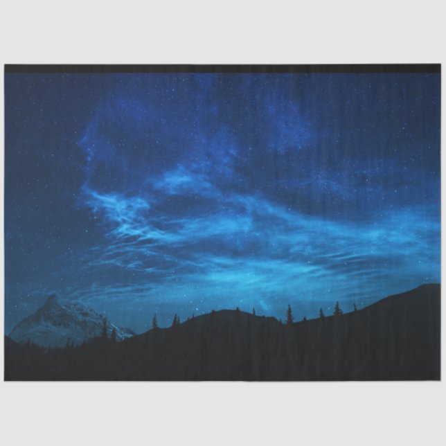 Seda Papel Tecido de Decoupage da Floresta Noturna (Frente )