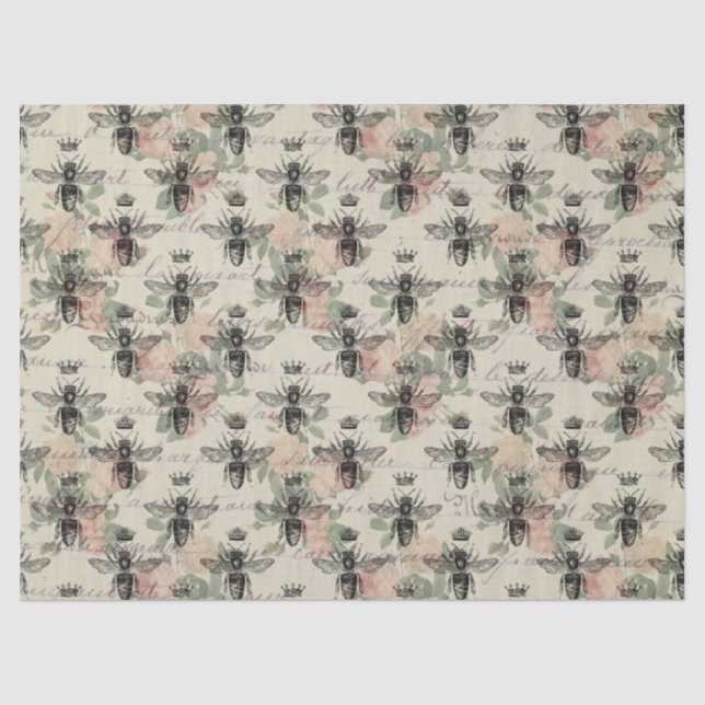 Seda Papel Tecido de Decoupage da Rainha Vintage Honey  (Frente )
