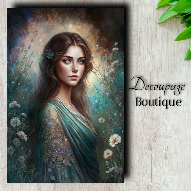 Seda Papel Tecido de Decoupage de Arte de Jardim (Garden Maiden Art Decoupage Tissue Paper)