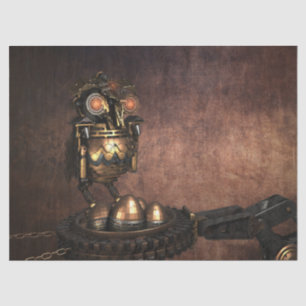 Seda Papel Tecido de Decoupage de Coruja Steampunk