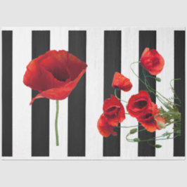 Seda Papel Tecido de Decoupage de Flor Vermelho 3D