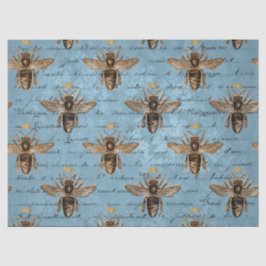 Seda Papel Tecido de Decoupage de Mel Azul Vintage