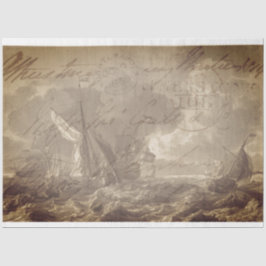 Seda Papel Tecido de Decoupage de Mobiliário Náutico