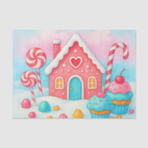Papel Tecido de Decoupage de Natal em Candyland