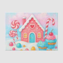 Seda Papel Tecido de Decoupage de Natal em Candyland